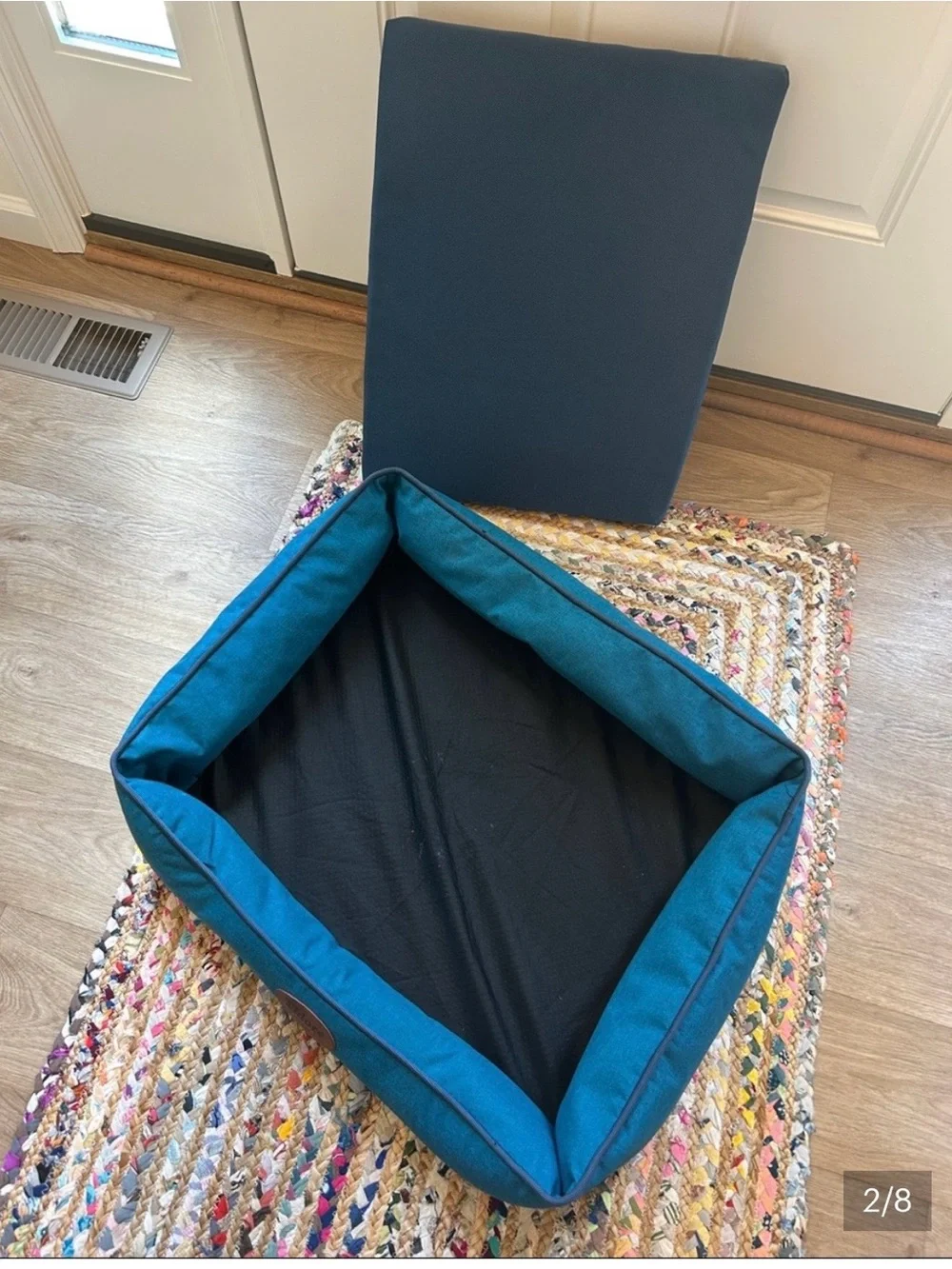 Pet Bed with Gray Plush Insert